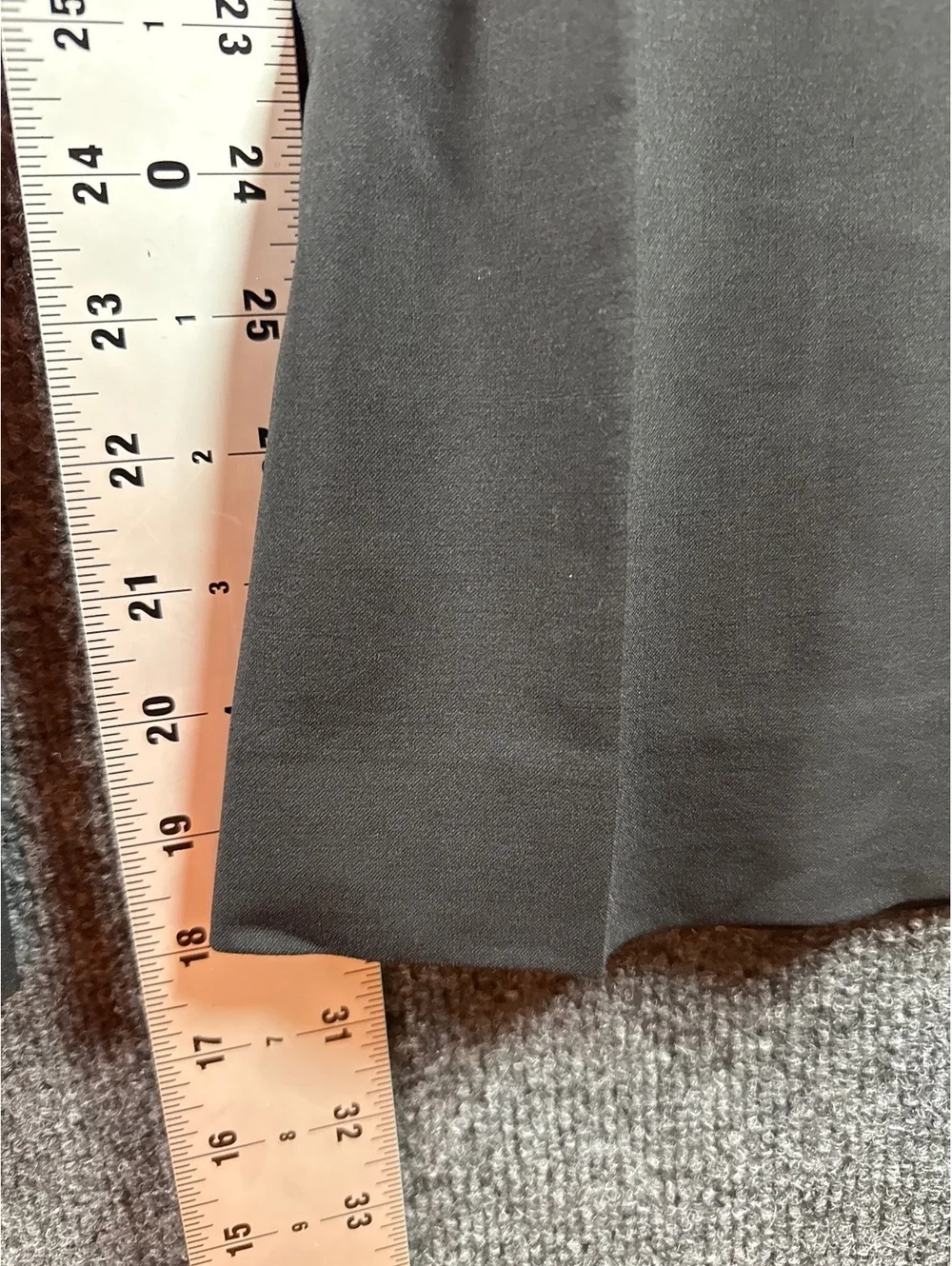 Black Dress Pants with Flared Legs and Gathered Knee Detail